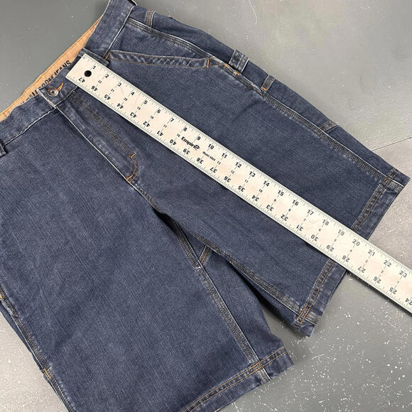Duluth Trading Jean Shorts Men 32 Blue Flex Ballroom Carpenter Coolmax Denim Dad - Picture 4 of 6